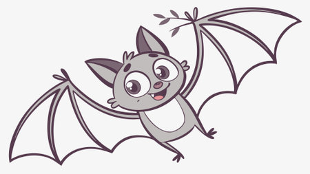 Bat joyless stands garden vector. AI generated. Vector icon