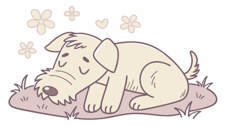 Airedoodle dog confused laughs desert Ball vector. AI generated. Vector iconのイラスト素材