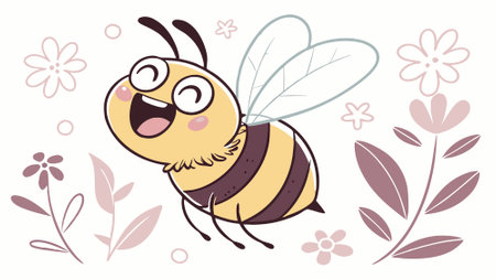 Bee creative smiles post office vector. AI generated. Vector iconのイラスト素材