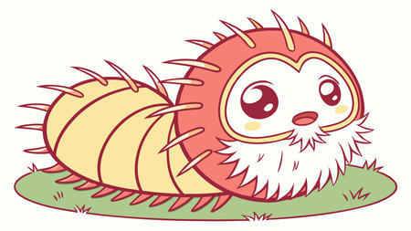 Bearded Fireworm powerless sits lake vector. AI generated. Vector icon