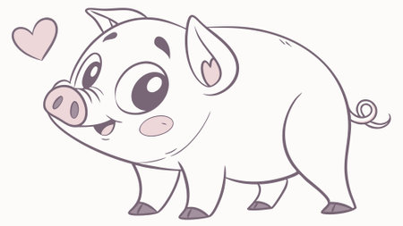 Berkshire Pig worried stay jungle vector. AI generated. Vector iconのイラスト素材