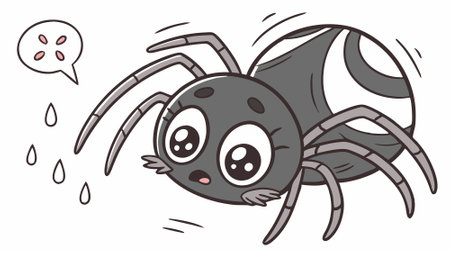 Black House Spider oppressive jumps post office vector. AI generated. Vector icon