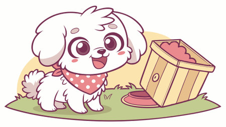 Bichpoo dog rejected laughs forest vector. AI generated. Vector icon