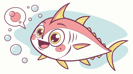 Bigeye Tuna trembling rests jungle vector. AI generated. Vector icon