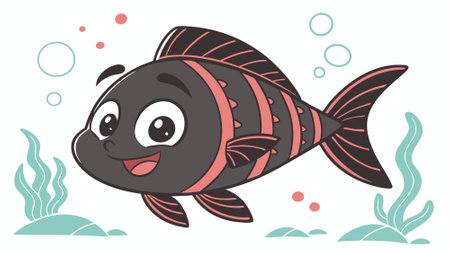 Black Scorpionfish fish fired rests gym vector. AI generated. Vector icon