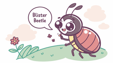 Blister Beetle in love rests police vector. AI generated. Vector icon