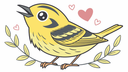 Blackpoll Warbler bird beneficent goes forest vector. AI generated. Vector icon