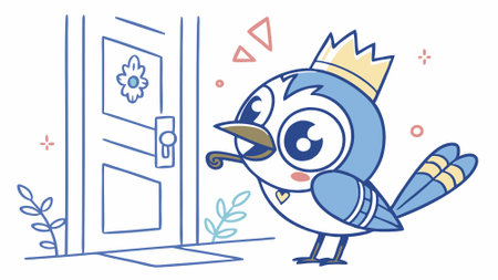 Blue Jay bird exhausted sits desert vector. AI generated. Vector iconのイラスト素材