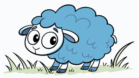 Blue Sheep powerful walks jungle vector. AI generated. Vector iconのイラスト素材