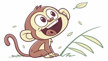 Allens Swamp Monkey disappointed cries forest Notepad vector. AI generated. Vector iconのイラスト素材