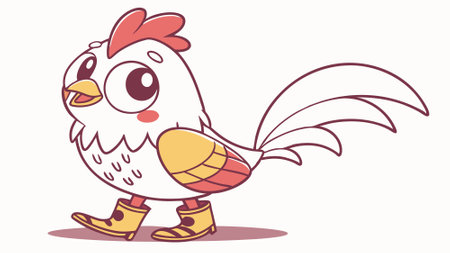 Booted Bantam chicken disappointed smiles forest vector. AI generated. Vector iconのイラスト素材