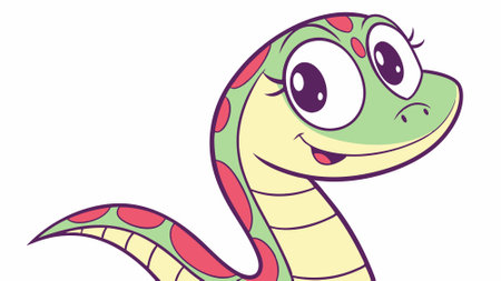 Boomslang snake cheerful goes ocean vector. AI generated. Vector icon