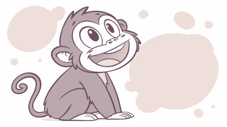 Bonobo monkey angry reading school vector. AI generated. Vector icon