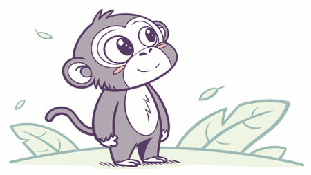 Bonobo monkey annoyed runs street vector. AI generated. Vector icon