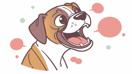 Boxer Dog amazed sits post office vector. AI generated. Vector iconのイラスト素材