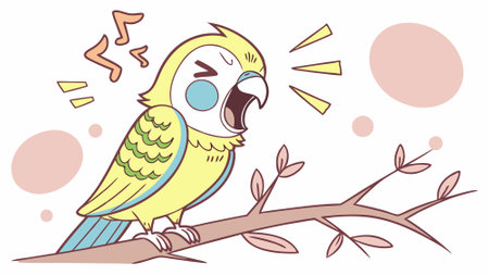 Budgerigar parrot beneficent runs police vector. AI generated. Vector icon