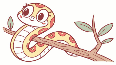 Bush Viper amazed reading garden vector. AI generated. Vector icon