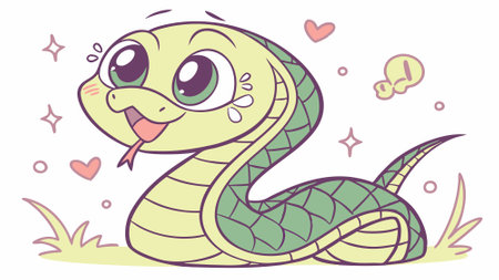 Bush Viper animated screams house vector. AI generated. Vector iconのイラスト素材