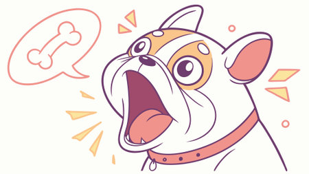 Bulldog amiable lies room vector. AI generated. Vector iconのイラスト素材