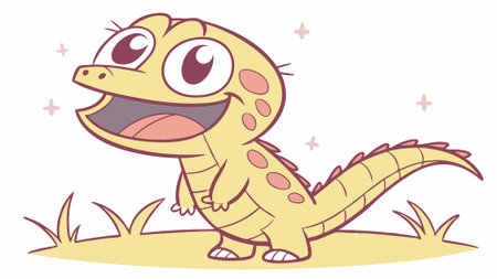 Caiman Lizard angry smiles school vector. AI generated. Vector iconのイラスト素材