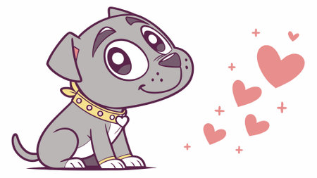 Cane Corso dog gloomy cries ocean vector. AI generated. Vector iconのイラスト素材