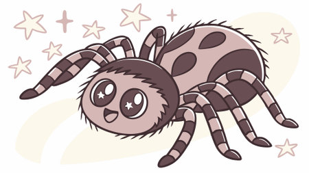 California Tarantula spider horrified goes house vector. AI generated. Vector iconのイラスト素材