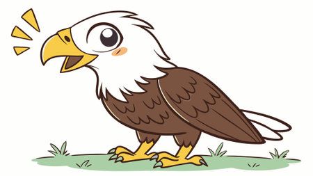 Buzzard eagle kind walks school vector. AI generated. Vector iconのイラスト素材