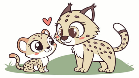 Canada Lynx leopard timid cries house vector. AI generated. Vector iconのイラスト素材