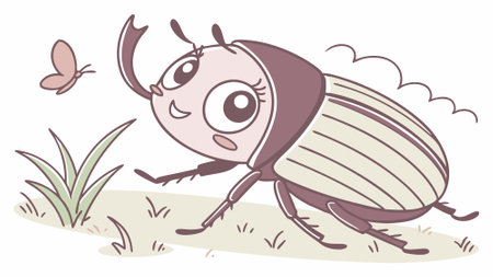 Ambrosia Beetle bug inadequate sits gym TV vector. AI generated. Vector icon