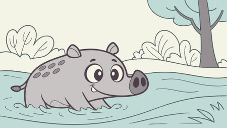 Andrewsarchus dinosaur spoiled smiles room Notepad vector. AI generated. Vector iconのイラスト素材