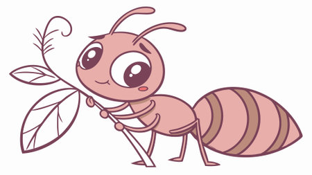 Ant amiable laughs room table vector. AI generated. Vector iconのイラスト素材