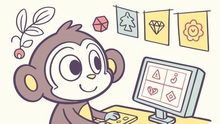Ape cheating goes bank Light Bulbs vector. AI generated. Vector icon