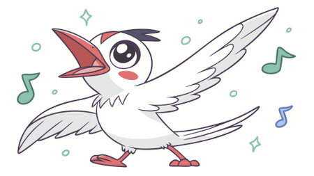Antarctic Tern bird fired jumps room hat vector. AI generated. Vector iconのイラスト素材