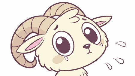 Aoudad Sheep belittled stands office book vector. AI generated. Vector iconのイラスト素材