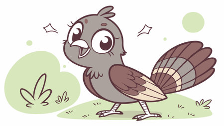 Capercaillie bird amazed looks village vector. AI generated. Vector iconのイラスト素材
