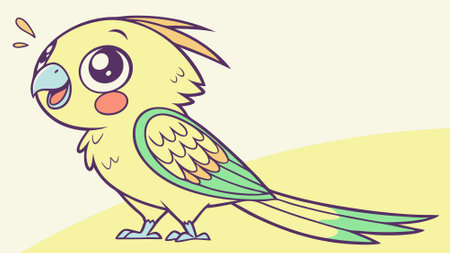 Carolina Parakeet bird welcoming laughs school vector. AI generated. Vector iconのイラスト素材