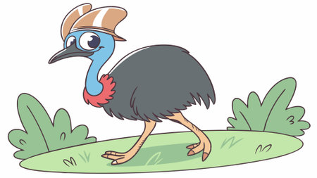 Cassowary bird isolated cries office vector. AI generated. Vector iconのイラスト素材