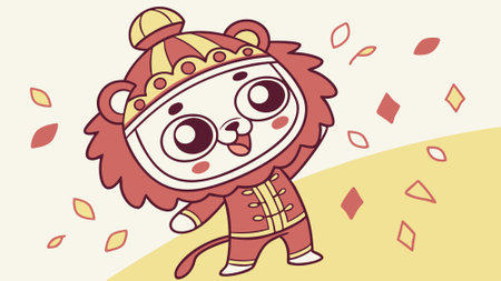 Cave Lion indignant goes sea vector. AI generated. Vector iconのイラスト素材