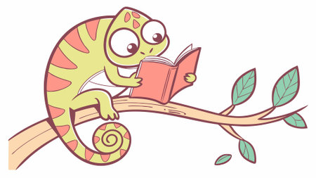 Chameleon insulted sits lake vector. AI generated. Vector iconのイラスト素材