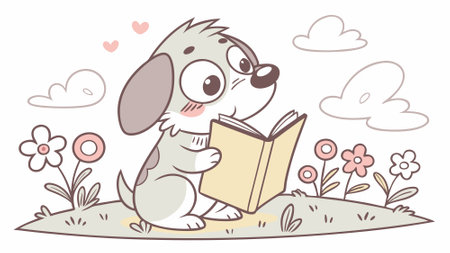 Cesky Terrier dog cheerful runs beach vector. AI generated. Vector iconのイラスト素材