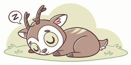 Chamois goat jubilant angry room vector. AI generated. Vector iconのイラスト素材