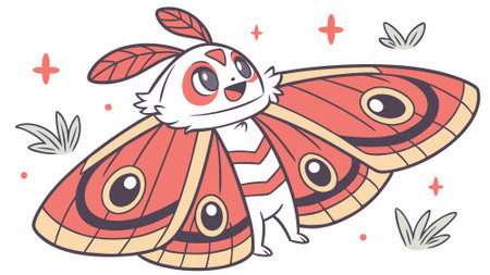 Cecropia Moth pathetic looks school vector. AI generated. Vector iconのイラスト素材