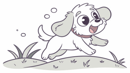 Cavapoo dog frantic stands school vector. AI generated. Vector iconのイラスト素材