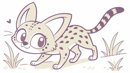 Cheetah lynx timid smiles sea vector. AI generated. Vector iconのイラスト素材