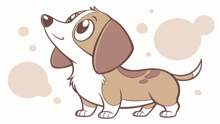 Cheagle dog shy passionate stands forest vector. AI generated. Vector iconのイラスト素材