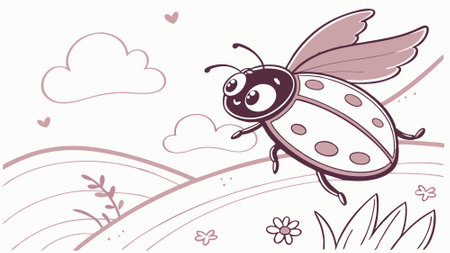 Carpet Beetle depressed laughs house vector. AI generated. Vector iconのイラスト素材