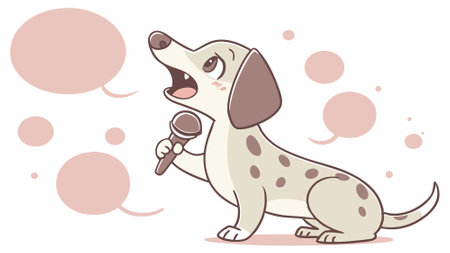 Cheagle dog shy smiles desert vector. AI generated. Vector iconのイラスト素材