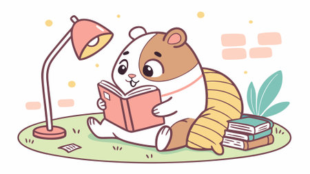 Cavy rodent left stands house vector. AI generated. Vector iconのイラスト素材