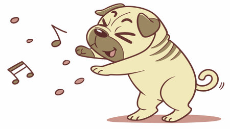 Chinese Shar-Pei dog inspired lies jungle vector. AI generated. Vector iconのイラスト素材