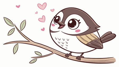 Chickadee bird cooperative angry island vector. AI generated. Vector iconのイラスト素材